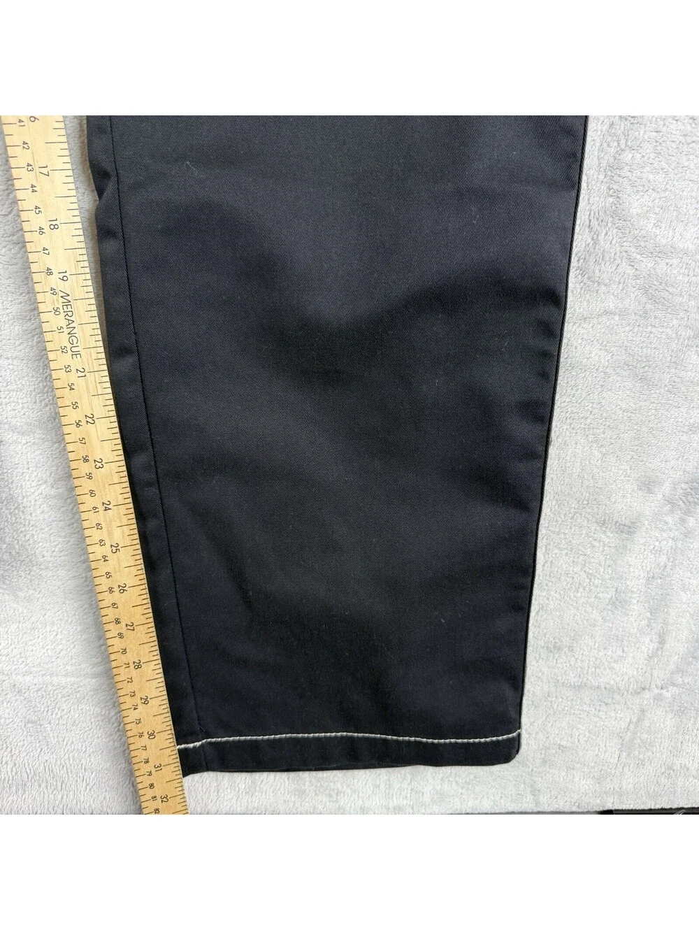 True Religion Baggy Cargo Pant Men36 Jet Black White Contrast Stitch Utility NWT